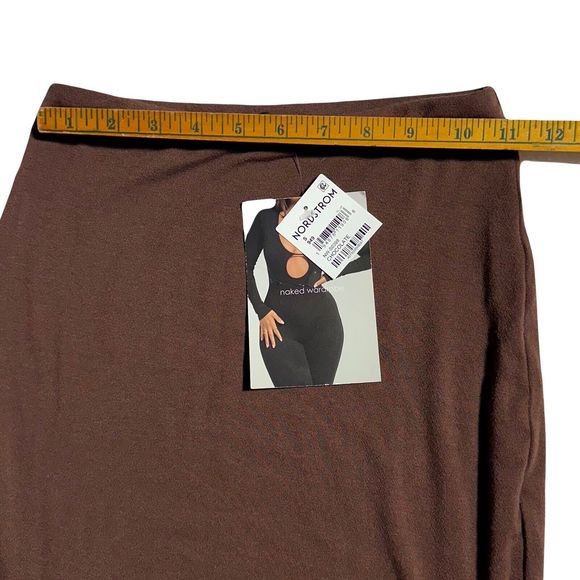 Naked Wardrobe Hourglass Mini Skirt Bodycon Pencil Chocolate Size S Small NWT - Picture 5 of 9